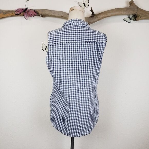 Shyanne western  distress checked sleeveless top - Picture 3 of 6